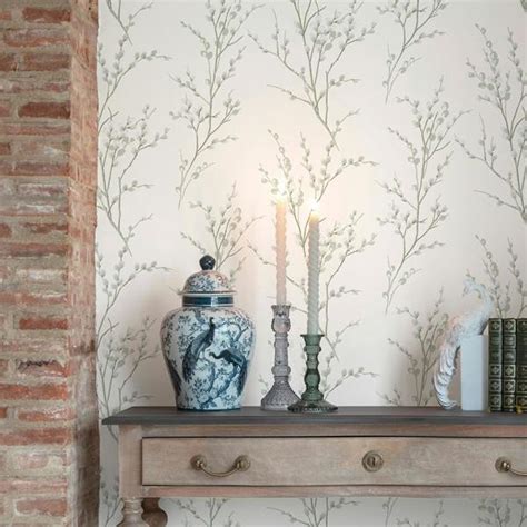Laura Ashley Pussy Willow Wallpaper Sage Green Rackhams
