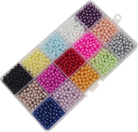 Amazon Chenkou Craft 2250pcs 5mm Assorted 15 Colors No Hole Round