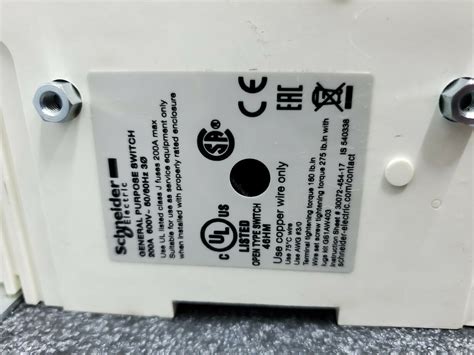 Schneider Gs2mu3n Disconnect Switch 200 Amp 3 Pole 600vac Fusible W Handle