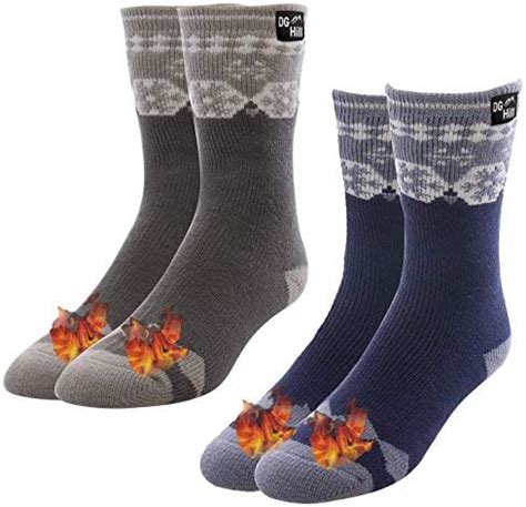 DG Hill 2pk Mens Thick Heat Trapping Insulated Boot Thermal Socks