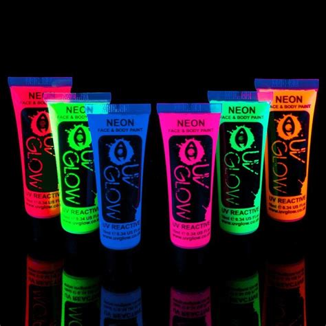 Uv Glow Neon Face And Body Paint Set Of Tubes Fluorescent Brightest