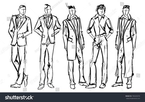 Fashion Man Set Fashionable Mens Sketches Stock Vector (Royalty Free) 790329376 | Shutterstock