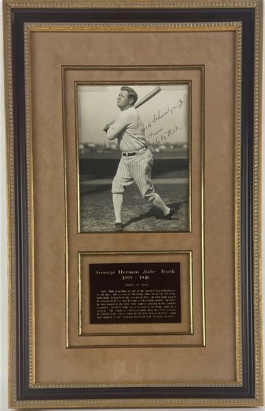 Lot Detail Babe Ruth Signed Photograph In Framed Display Beckett Bas