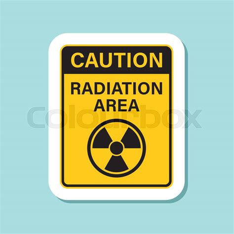 Radioactive Material Warning Sticker Icon In Flat Style Rad Colourbox