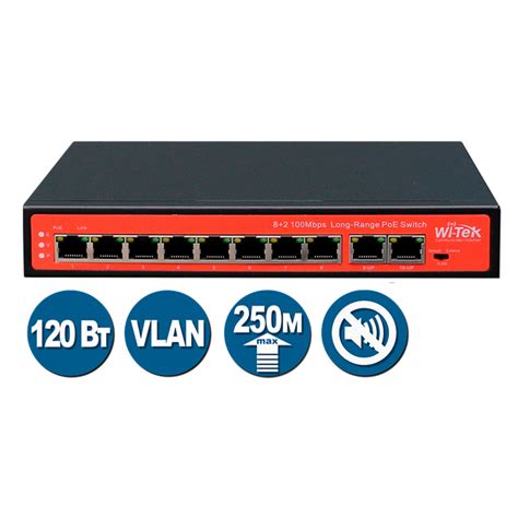 PoE коммутатор Wi-Tek WI-PS210 купить в интернет магазине ЛОМА loma.pro