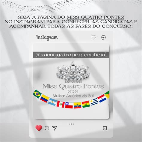 Miss Quatro Pontes 2023 tem página oficial no Instagram Jornal do Oeste