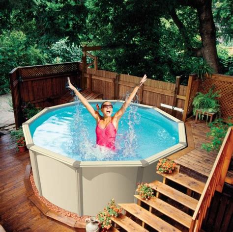 Above Ground Swimming Pool With Deck Pool Design Ideas Backyard Pool In Ground Pools Above