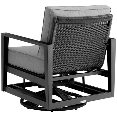 Cayman Black Aluminum Outdoor Swivel Glider Chair | Cymax Business