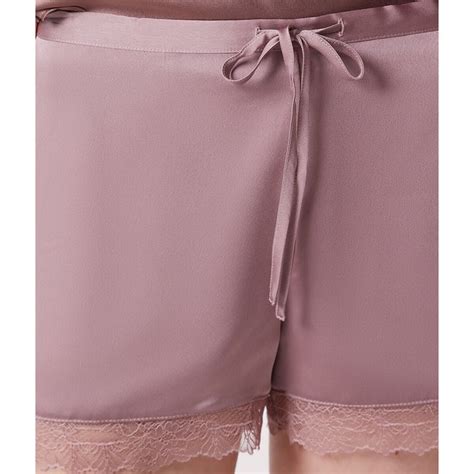 Sentiment Pyjama Shorts With Lace Detail Taupe Etam La Redoute