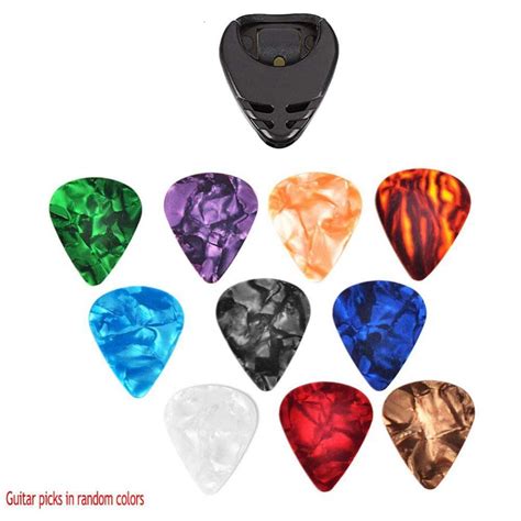 St Ck Zuf Llige Farbe Gitarren Picks Und Plektrum Halter Finger