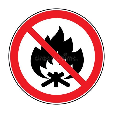 No Fire Open Flame Sign Stock Vector Illustration Of Label