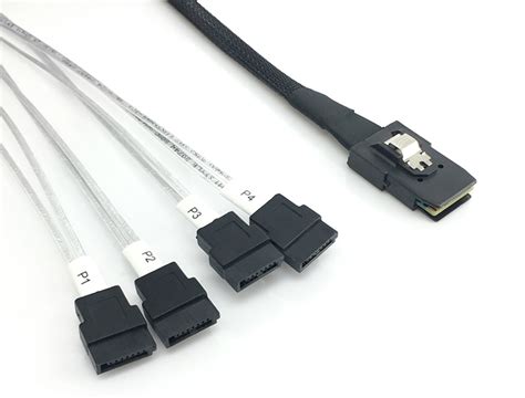 MiniSAS SFF-8087 to 4*SATA 6Gbps Cable服务器数据线 L=80CM_虎窝淘