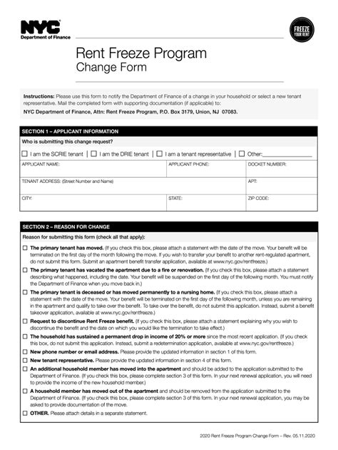 Fillable Online Senior Citizen Rent Increase Exemption SCRIE Forms