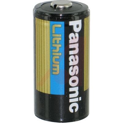 CR123A Panasonic Lithium Battery, 1400 mAh Capacity, 3 V Nominal ...