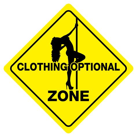 Clothing Optional Zone Funny Novelty Crossing Sign