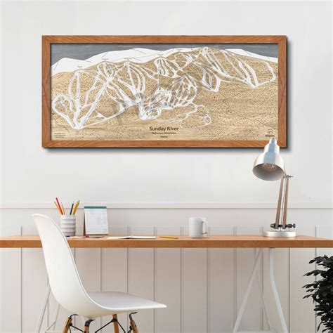 Sunday River Ski Trail Map | 3D Wooden Trail Map Art – Slopes Mountain Art