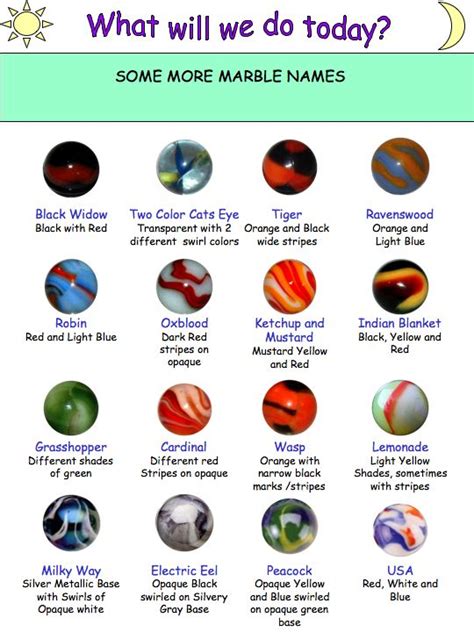 Marble Day Types Of Marbles