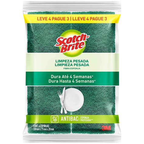 Esponja SCOTCH BRITE 3M Multiuso 4 Unidades Clube Extra