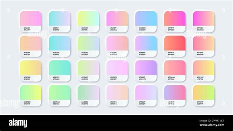 Gradient Color Palette Catalog Samples In Rgb Or Hex Pastel And Neon