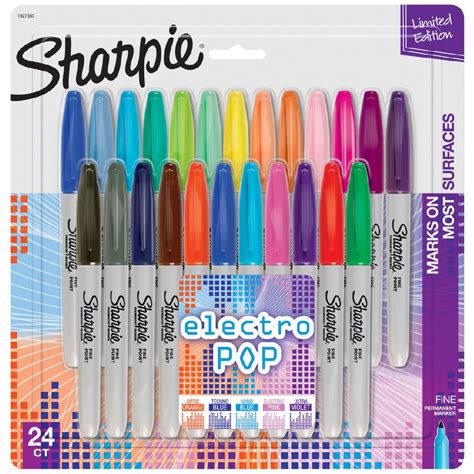 Sharpie Fine Permanent Markers Electro Pop 24 Pack Ebay