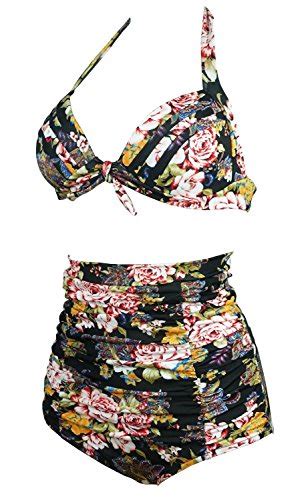 ᐅ Gigileer 50s Rockabilly Damen Frauen Bademode Bikini Swimsuit High