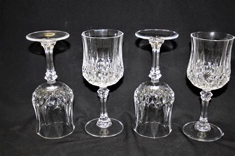 Vintage Cristal D Arques Durand LONGCHAMP Set Of 4 Crystal Etsy