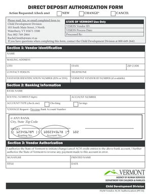 Fillable Online Dcf Vermont Action Requested Check One Dcf Vermont