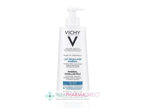 Vichy Pureté Thermale Lait Micellaire Minéral Nettoyant Peaux Sèches