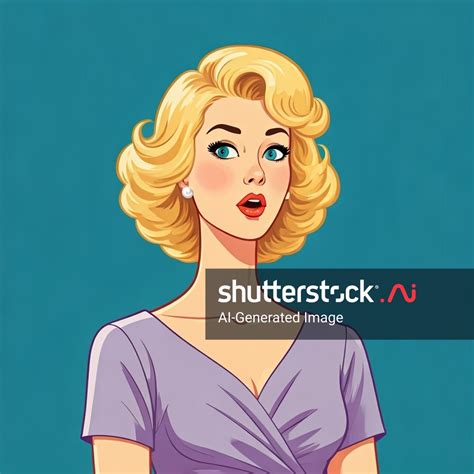 1950s Woman Blonde Hair Lavender Dress AI Generated Image 2503761271 Shutterstock