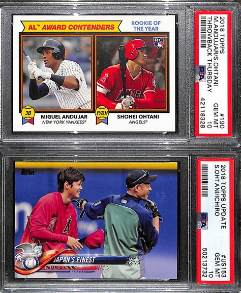 Lot Detail 2 2018 Shohei Ohtani PSA 10 Rookies W Topps Throwback