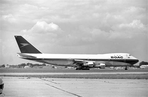 Boac Boeing 747 136 G Awnh Aug 1973 Original Bandw Neg Ebay