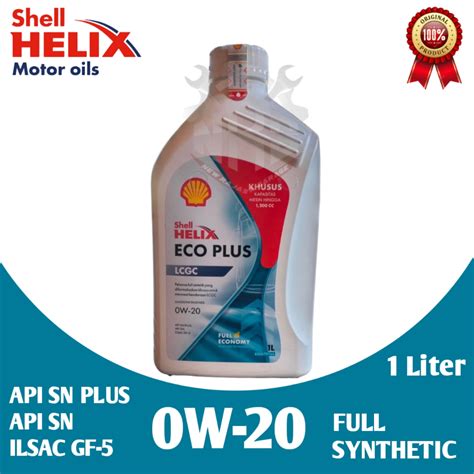 Jual Shell HELIX ECO PLUS 0W 20 Fully Synthetic Motor Oil API SN PLUS