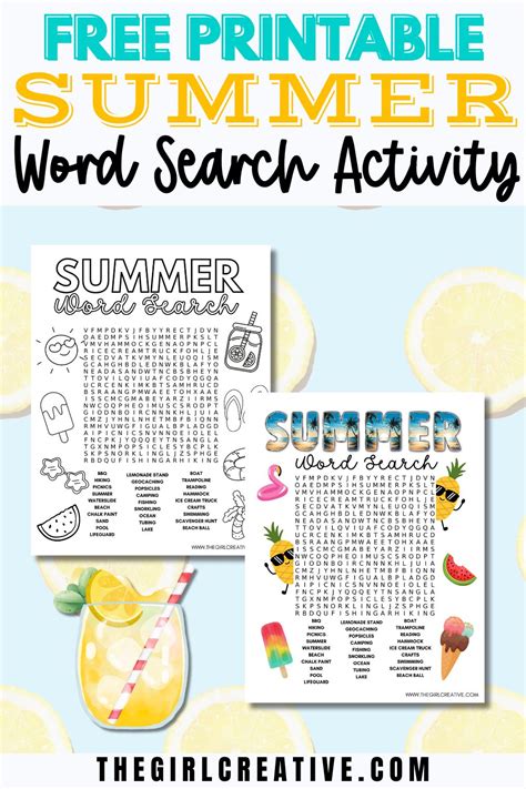 Free Printable Summer Word Search The Perfect Screen Time Break The