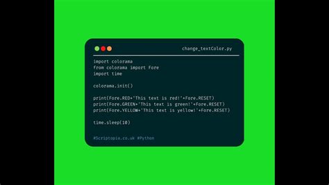 Python Colorama Changing Color Of Text Youtube
