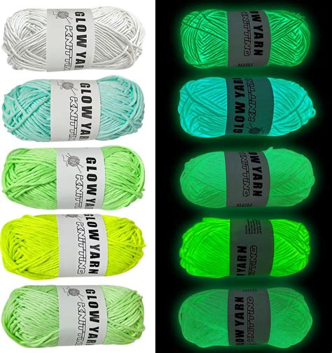 5Pcs Glow In The Dark Yarn Luminous Thick Yarn For Crocheting 55