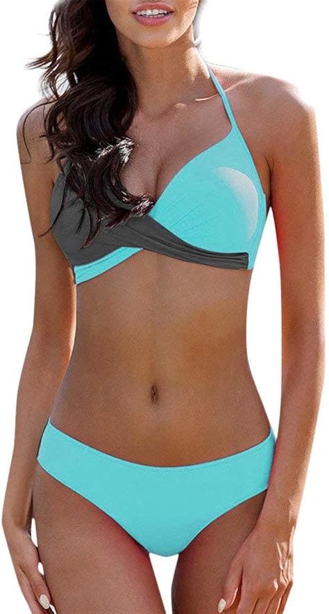 Riou Sexy Bikini Damen Set Push Up High Waist Zweiteilige Bikinis