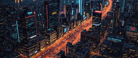 2560x1080 Modern City Lights And Nights 4k Wallpaper,2560x1080 ...