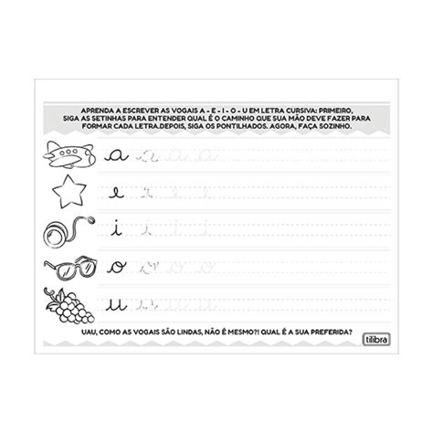 Caderno de Alfabetização Letra Cursiva Académie 32 Folhas Tilibra