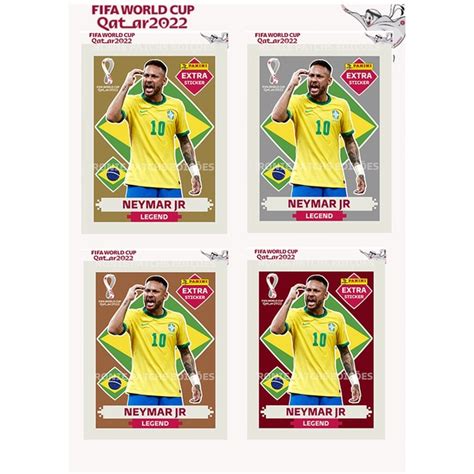 Kit 4 Figurinhas Neymar Legend Copa 2022 Simil Shopee Brasil