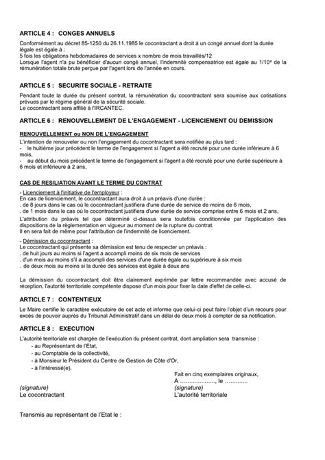 Contrat De Travail A Duree Determinee Doc Pdf Page Sur