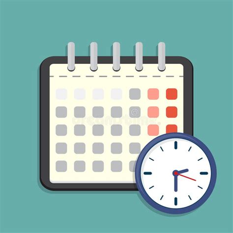 Calendar With Clock Flat Icon Round Colorful Button Schedule Event