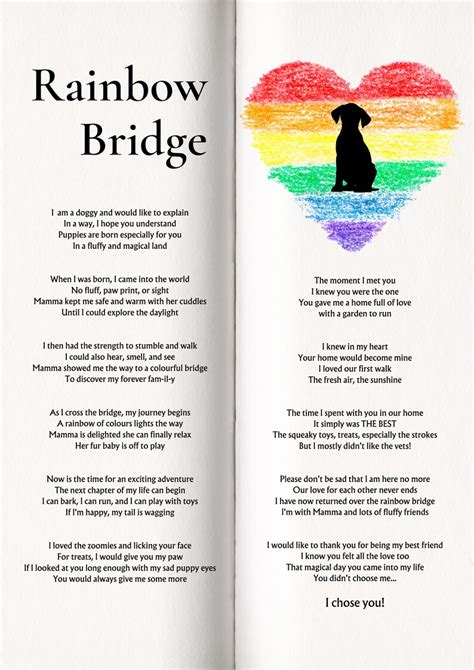 Rainbow Bridge Poem Customisable Digital Print - Etsy