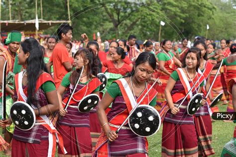 Image Of Assam Tribal People Celebrating Suwori Festival With Bihu