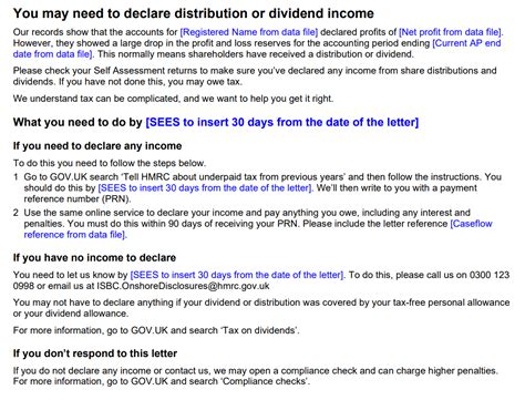 Undeclared Dividend Income HMRC Sends Letters To Company Directors