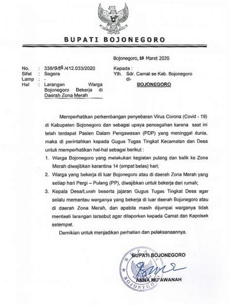 Surat Permohonan Kepada Bupati