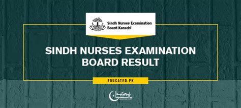 Sindh Nursing Board Result Sneb Org Pk