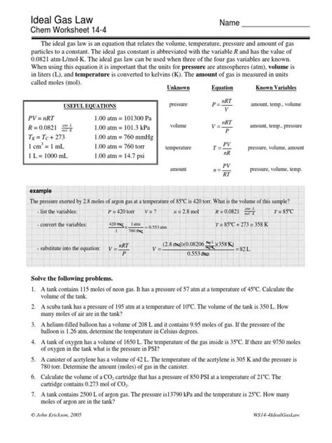 Unlocking The Secrets Behind Mixed Gas Law Problems With Answer Key