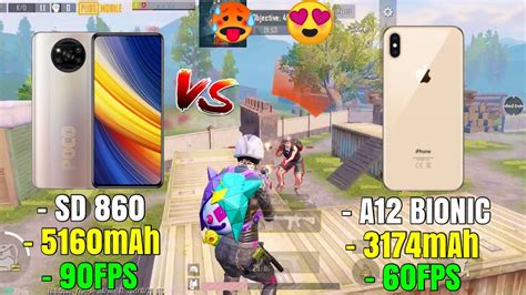 Poco X3 Pro Vs Iphone Xs Max😱🔥 Pubg Tdm Test Android 90 Fps Vs Ios 60