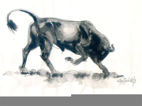 Charging Bull Drawing Free Images At Vector Clip Art