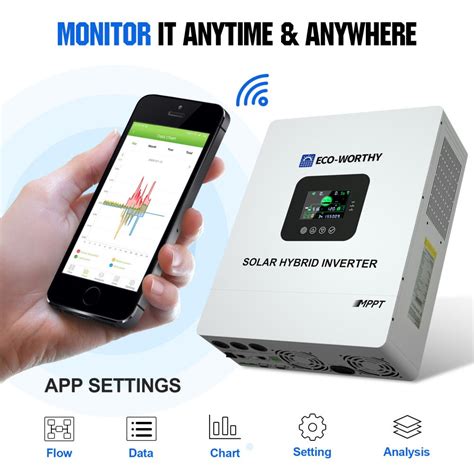 5000W Solar Hybrid Inverter Charger 48V DC to 120V-240V AC Split Phase ...